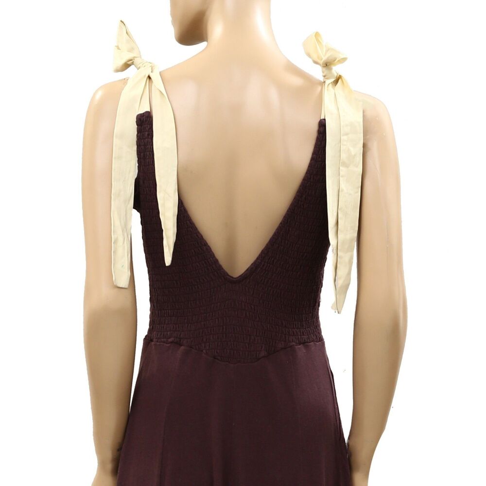 Free People Free-est Cecelia Solid Midi Dress Smocked Sleeveless Cotton S 286717 - Picture 8 of 8